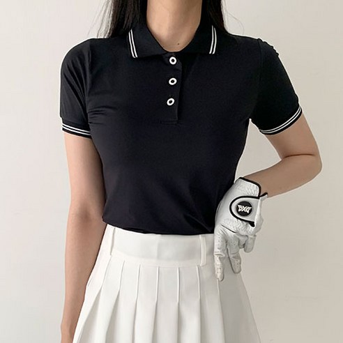 순이들 여성 카라 띠 배색 기능성 반팔