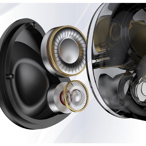 TRN MT4 고성능 듀얼 다이나믹 드라이버 HIFI 이어폰, 없음, 실버