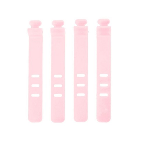 4 조각 소프트 실리콘 케이블 와인 더 이어폰 케이블 주최자 와이어 스토리지, 분홍색