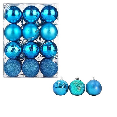 브랜드없음 40mm 크리스마스 크리스마스 트리 공 Bauble 집 매달려 집 파티 장식 장식, 라이트 블루