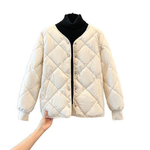 여성용 노카라 누빔 패딩 점퍼 경량패딩 Women's coat