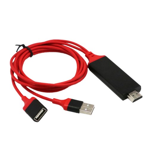 폰 패드 팟 안드로이드 폰용 USB-HDMI 어댑터 변환기 케이블, 레드, 1m, PVC