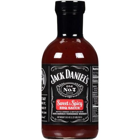 잭 다니엘스 스위트 앤 스파이시 바베큐 소스 284gx2개 Jack Daniels Sweet & Spicy BBQ Sauce, 284g, 2개