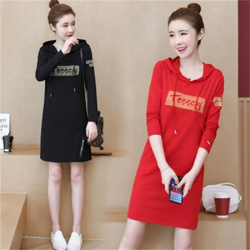 스타일과 편안함을 동시에 갖춘 겨울 후드원피스