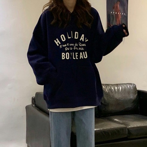 겨울용 오버핏 후드티