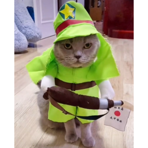 인텔리펫 고양이 옷 강아지 코스튬 코스프레, 일본 순사, 1개