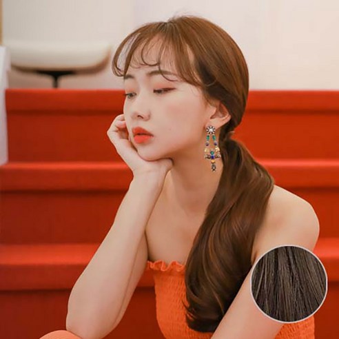 가발매니아 브리즈 38cm 리얼포니(제디원사) 포니테일가발 묶음머리가발 올림머리가발, 초코브라운