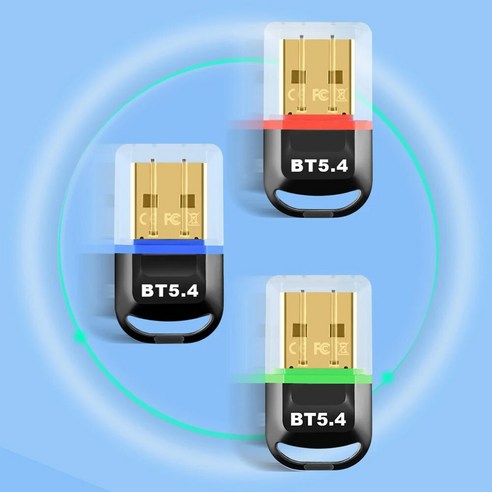 USB BT 54 동글 어댑터 BT 54 동글 리시버 PC 스피커 무선 마우스 이어폰 키보드용 윈도우 11 1081 지원, 3.파란