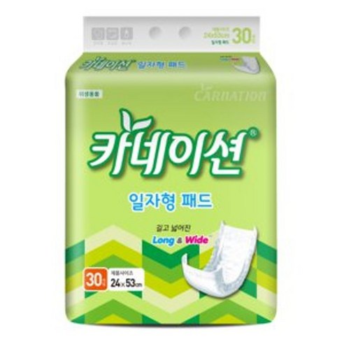 카네이션 속기저귀 일자형패드, 8팩, 30매, 성인기저귀