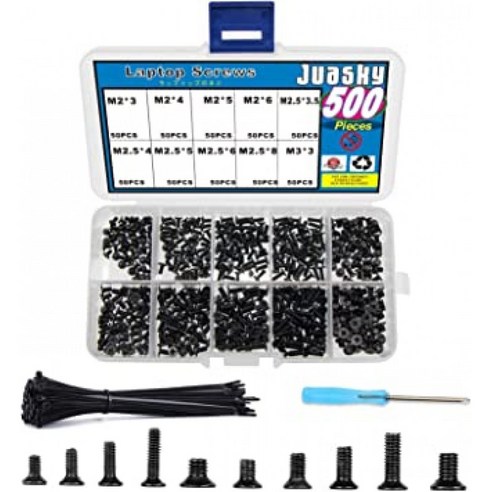 500pcs M2 M2.5 M3 노트북 PC 용 나사 HDD M.2 SSD 고정용 평 나사, 500개