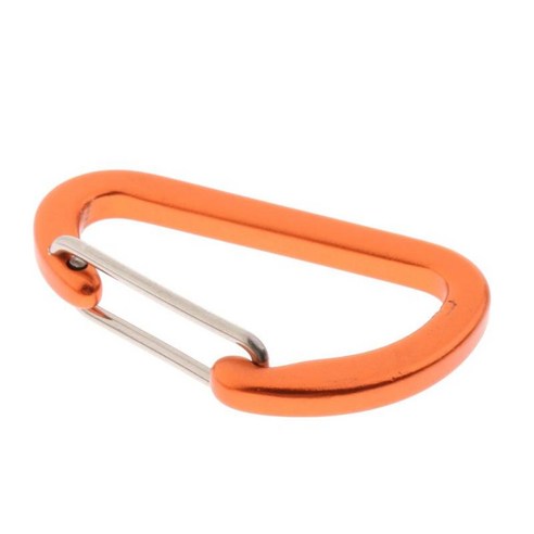 소형 알루미늄 합금 Carabiner 옥외 D 모양 Quickdraw 양극 처리된 표면 결코 퇴색하지 않음, Sandblasted 오렌지