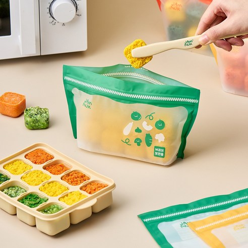 냉동실 정리, 이유식 위생 걱정 끝! 잼먹 지퍼꽉 이유식큐브 하나로 엄마의 시간을 되돌려 드립니다.