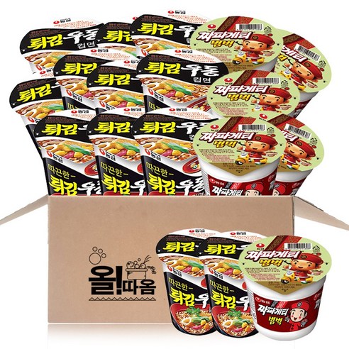 (올따옴) 농심 튀김우동소컵 12개+짜파게티범벅 6개
