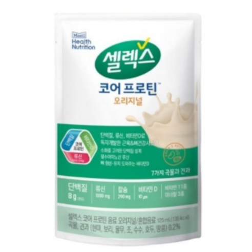 셀렉스 코어 프로틴 오리지널 125ml x 28개 파우치 간편한 단백질 곡물과 견과믹스