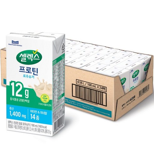 셀렉스 프로틴 로우슈거 음료 190ml 24개, 125ml × 48개