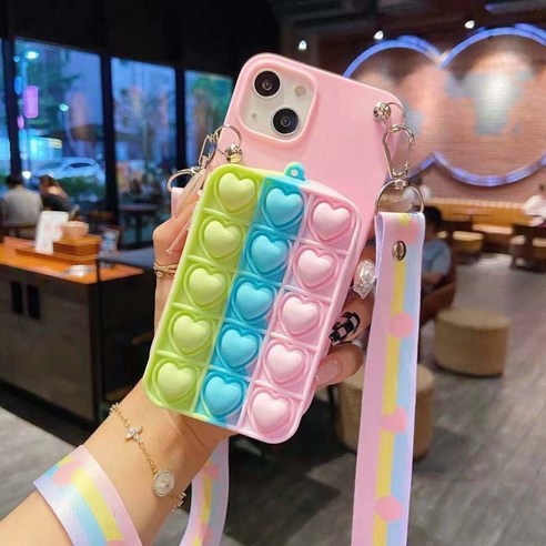 iphone Samsung 감압 러브 동전 지갑 전화 케이스에 적합