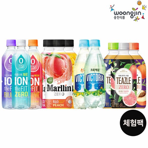 웅진식품 체험팩 모음 500ml (이온더핏/티즐/자연은/더 빅토리아), 이온더핏제로(제로3+액티브3)