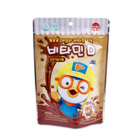 뽀로로 데일리 비타츄잉정 초코맛 5개 X 비타민D, 52.5g
