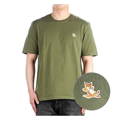 메종키츠네 24SS (LM00110KJ0008 MILITARY GREEN) 남성 칠랙스 반팔 티셔츠