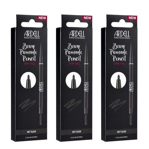 아델 프로페셔널 브로우 포마드 크림 펜슬 0.12g, 3개, Soft Black