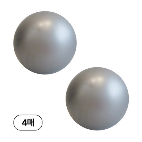 디어플레이스 90cm 대형 원형 풍선, 4매, 20_실버