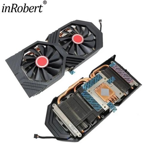 그래픽 카드 교체용 방열판 XFX Radeon RX 580 590 비디오 카드 방열판 RX580 RX590, 한개옵션0