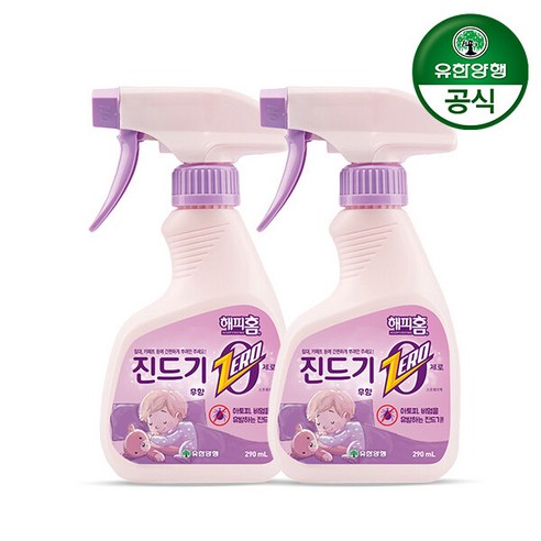 [유한양행] 해피홈 진드기제로 스프레이 290ml 2개, 단일속성