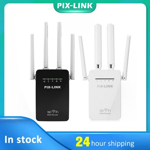 휴대용 와이파이 에그 포켓와이파이 PIXLINK 무선 리피터 300mbps 단일 익스텐더 4 안테나 신호 범위 홈 네트워크, 1.EU plug - WHITE