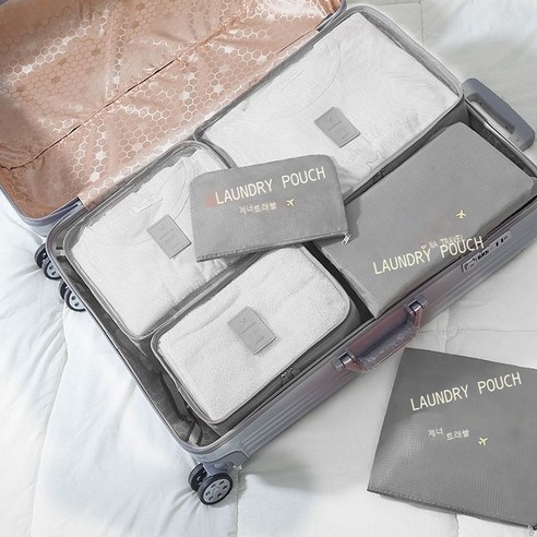 대용량 접기 여행 수납 가방 다기능 격자 수납 가방 짐 의류 기숙사 방수 정리 가방, 회색/회색