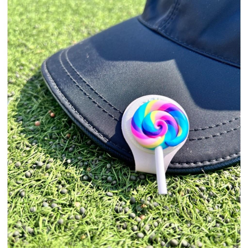 라운딩에 즐거움을 더하는 무지개 막대사탕 골프볼 마커