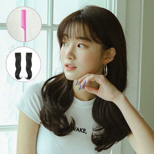 가발매니아 글로우펌 61cm 리얼라인피스(제디원사) 오픈반가발 하이커버피스 풀커버 와이어 u자형+부분2피스+꼬리빗 1개, 초코브라운