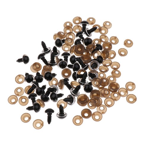 ST SHOP 100 조각 8/10/12mm 테디 베어 인형 부드러운 장난감 DIY 공예를위한 플라스틱 백이있는 다채로운 안전 눈, 클리어