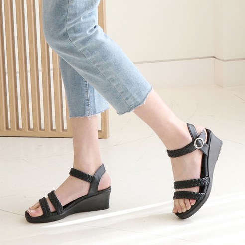 포브 통굽 아쿠아 키높이 여름 스트랩 샌들 치크5