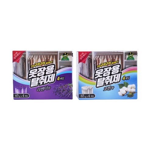 산도깨비 옷장용 탈취제 4P 옷장 이불장 장농 서랍장 냄새제거, 옷장용탈취제4입 라벤더, 6개