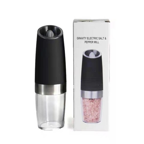 Yoiub 전동 후추그라인더 중력 감응 파이나밀전동그라인더, 블랙, 1개, 130ml
