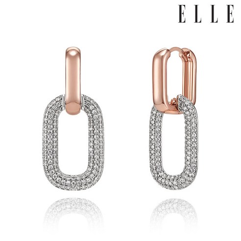 [엘르주얼리] 14K 루이스 콤비 원터치 귀걸이 (gold pin) ELGPEE437