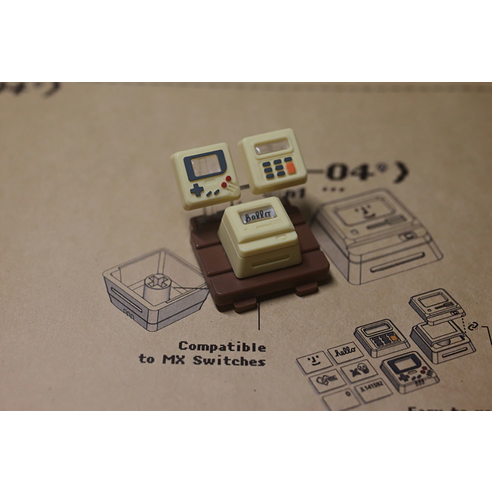 레트로 디자인의 기계식 키보드