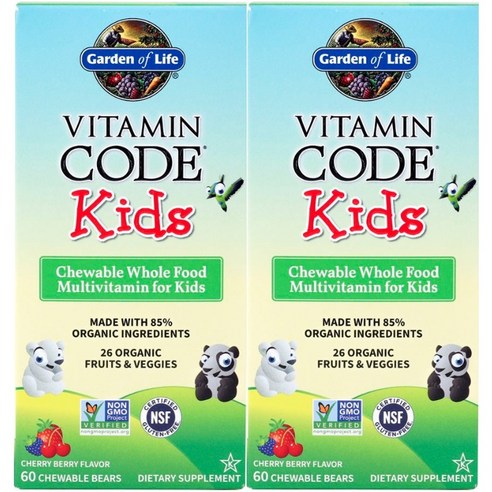 가든오브라이프 어린이비타민 코드 츄어블 베어, 60개입, 2개