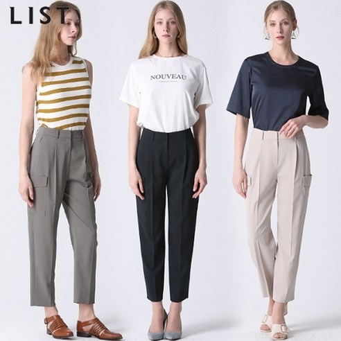 리스트 [리스트] 사이드 포켓 슬림 팬츠