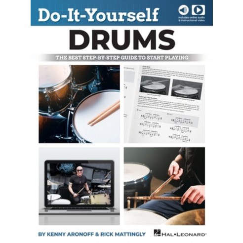 (영문도서) Do-It-Yourself Drums: The Best Step-By-Step Guide to Start Playing - Book with Online Audio a... Paperback, Hal Leonard Publishing Corp..., English, 9781705104170