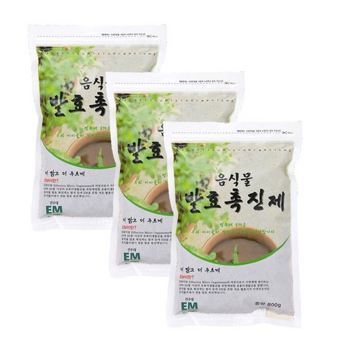 이엠나무 음식물 쓰레기 발효 촉진제 텃밭 퇴비 만들기, 800g × 3개, 800g