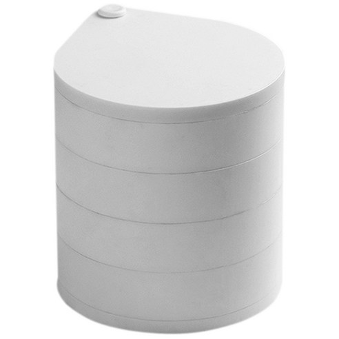 Deoxygene 보석 보관 상자 360도 회전 해결사 귀걸이 고무 밴드 팔찌 작은 항목 상자-화이트, 1개, 하얀색
