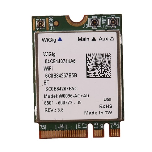 Retemporel QCA9008-TBD1 와이파이 카드 W0096-AC+AD 블루투스 4.1 모듈 2.4G/5G 듀얼 밴드 867Mbps QCA9008, 1개, 녹색