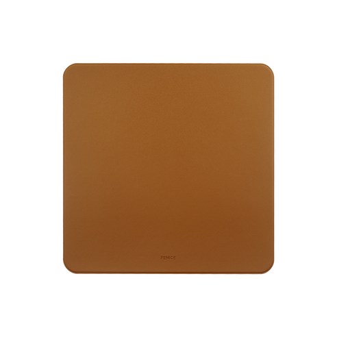 FENICE 조약돌 가죽 마우스 패드, SQUARE BROWN, 1개