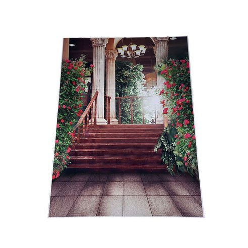 5 * 7 피트 아름 다운 꽃 궁전 웨딩 비닐 사진 배경 방수 인쇄 카메라 촬영 배경 화면, 보여진 바와 같이, 하나