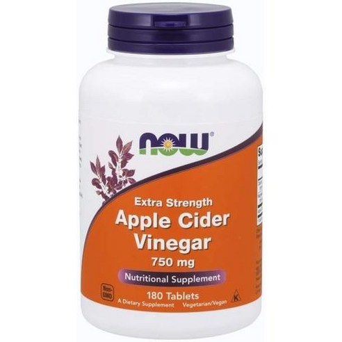 [NOW Foods 나우푸드] 애플 사이다 비니거 엑스트라스트렝스 Apple Cider Vinegar Extra Strength 750mg 180태블릿