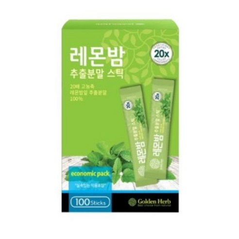 골든허브 레몬밤 추출분말 스틱, 2개, 100g