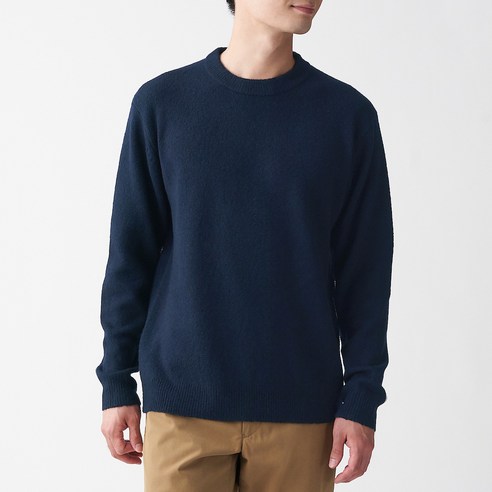 무인양품 MUJI 남성 야크 혼방 울 크루넥 스웨터 AAD07A0A