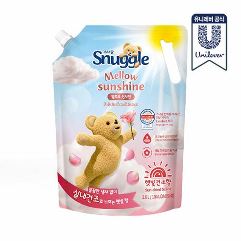 스너글 햇빛건조 섬유유연제 멜로우선샤인 2.6L, 단품없음