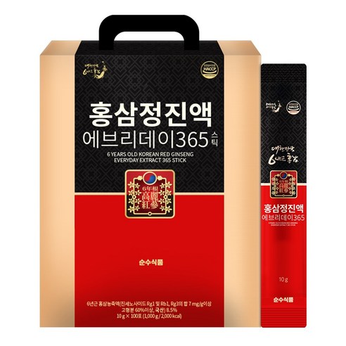 순수식품 홍삼정진액 에브리데이 365 스틱, 10g, 100개